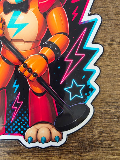 Five Nights at Freddy's: Security Breach Inspired Glamrock Freddy Glossy Vinyl Die Cut Sticker | 2 Sizes Available