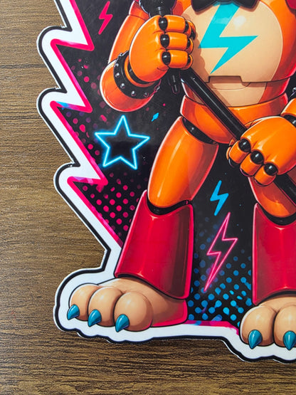 Five Nights at Freddy's: Security Breach Inspired Glamrock Freddy Glossy Vinyl Die Cut Sticker | 2 Sizes Available