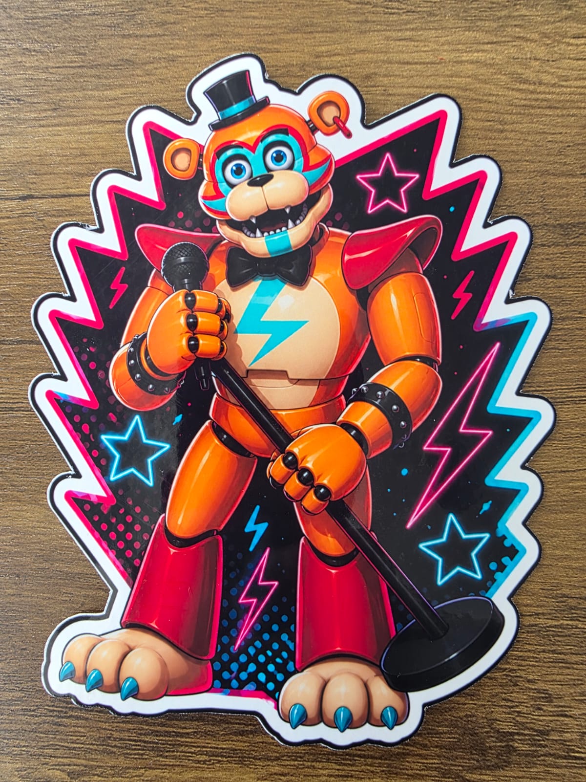 Five Nights at Freddy's: Security Breach Inspired Glamrock Freddy Glossy Vinyl Die Cut Sticker | 2 Sizes Available