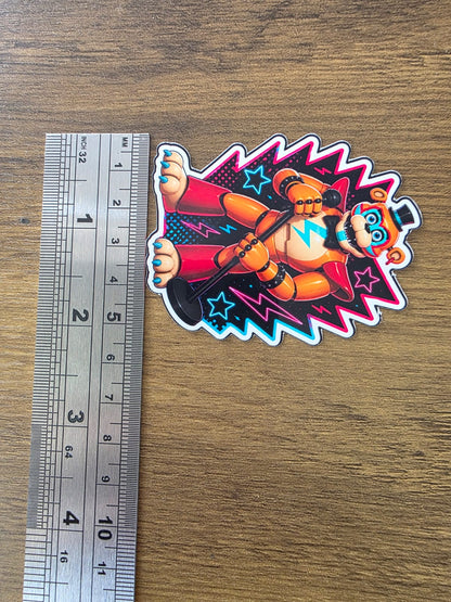 Five Nights at Freddy's: Security Breach Inspired Glamrock Freddy Glossy Vinyl Die Cut Sticker | 2 Sizes Available
