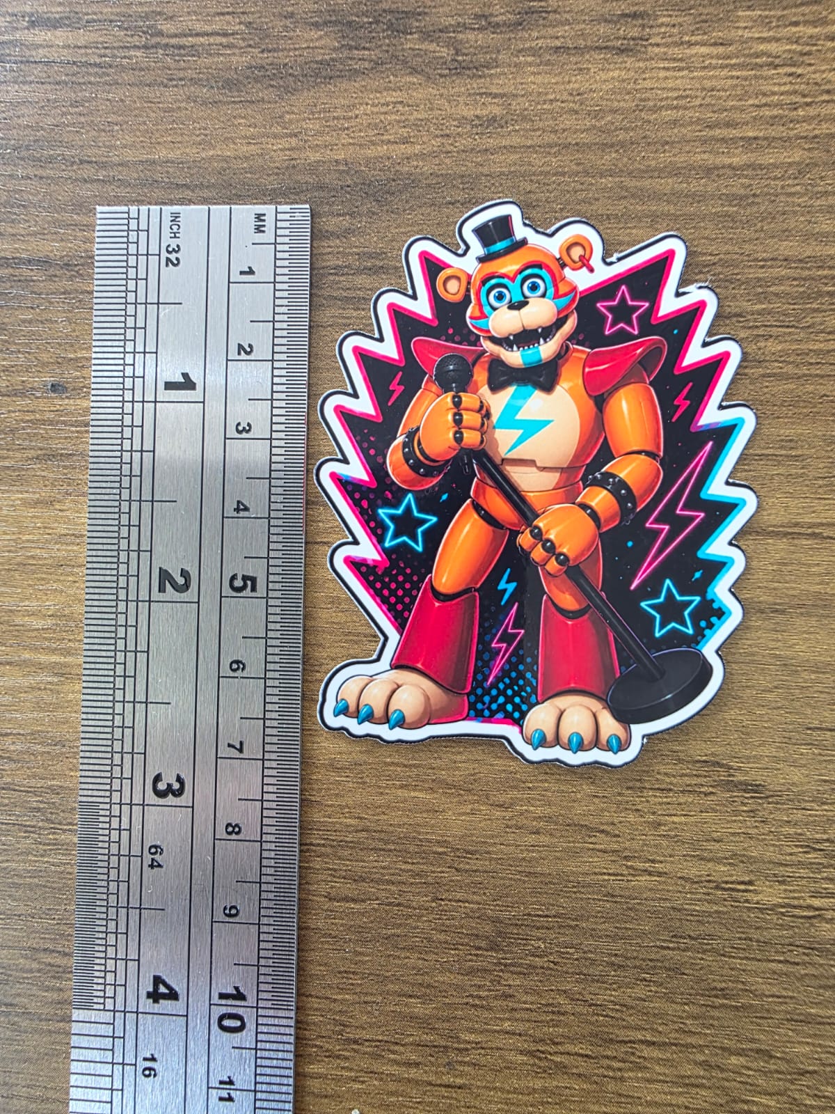 Five Nights at Freddy's: Security Breach Inspired Glamrock Freddy Glossy Vinyl Die Cut Sticker | 2 Sizes Available