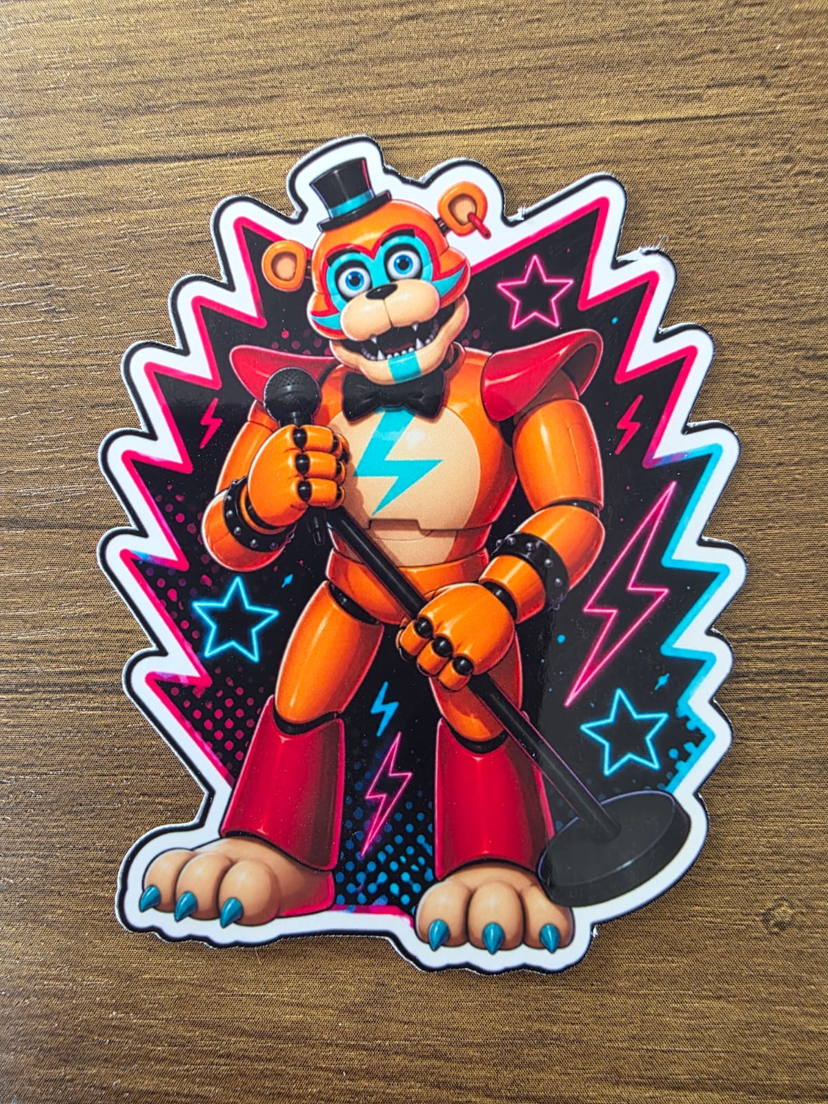 Five Nights at Freddy's: Security Breach Inspired Glamrock Freddy Glossy Vinyl Die Cut Sticker | 2 Sizes Available