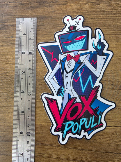 Hazbin Hotel Inspired Vox Populi Glossy Vinyl Die Cut Sticker | 2 Sizes Available
