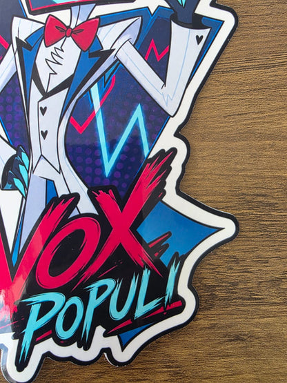 Hazbin Hotel Inspired Vox Populi Glossy Vinyl Die Cut Sticker | 2 Sizes Available