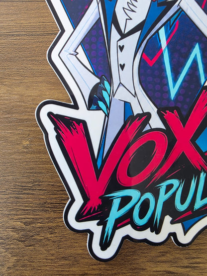 Hazbin Hotel Inspired Vox Populi Glossy Vinyl Die Cut Sticker | 2 Sizes Available