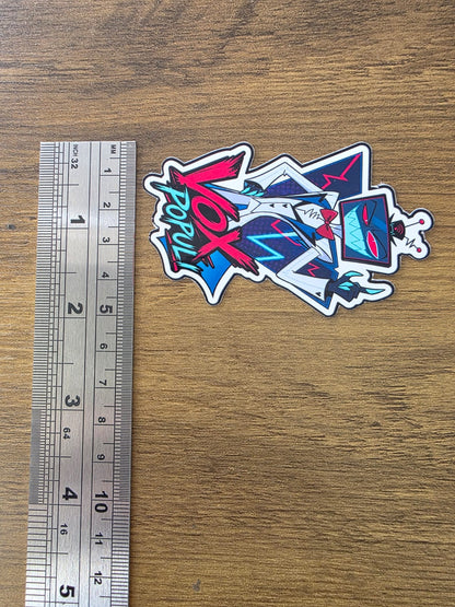 Hazbin Hotel Inspired Vox Populi Glossy Vinyl Die Cut Sticker | 2 Sizes Available