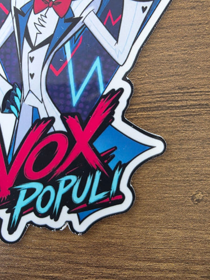 Hazbin Hotel Inspired Vox Populi Glossy Vinyl Die Cut Sticker | 2 Sizes Available
