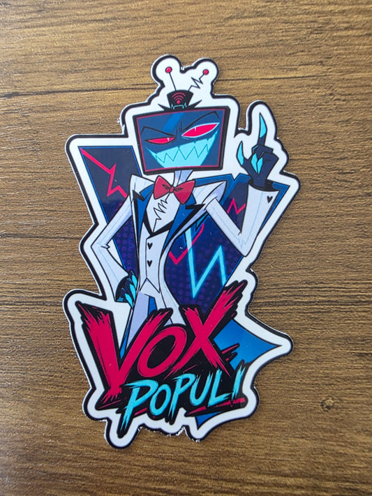 Hazbin Hotel Inspired Vox Populi Glossy Vinyl Die Cut Sticker | 2 Sizes Available