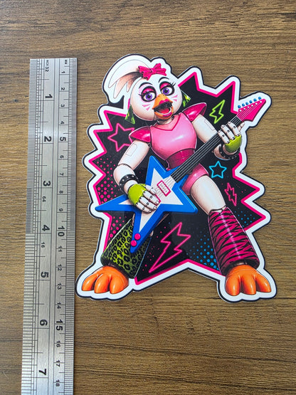 Five Nights at Freddy's: Security Breach Inspired Glamrock Chica Glossy Vinyl Die Cut Sticker | 2 Sizes Available