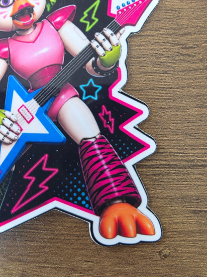 Five Nights at Freddy's: Security Breach Inspired Glamrock Chica Glossy Vinyl Die Cut Sticker | 2 Sizes Available