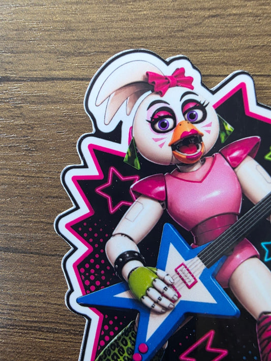 Five Nights at Freddy's: Security Breach Inspired Glamrock Chica Glossy Vinyl Die Cut Sticker | 2 Sizes Available