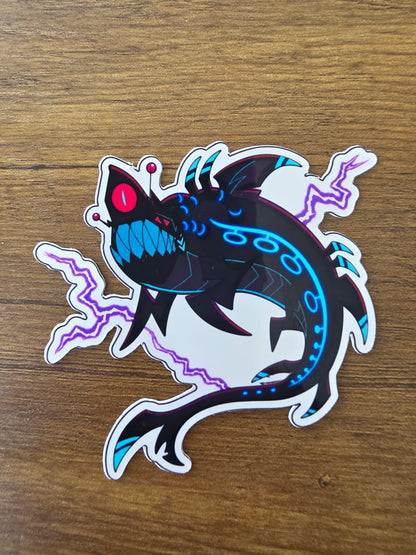Hazbin Hotel Inspired Shock.wav Glossy Vinyl Die Cut Sticker | 2 Sizes Available