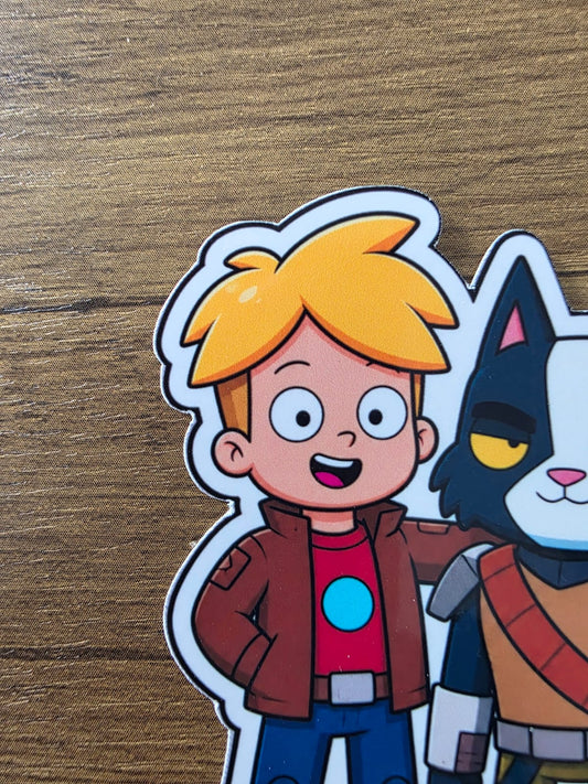 Final Space Inspired Gary & Avocato Glossy Vinyl Die Cut Sticker | 2 Sizes Available