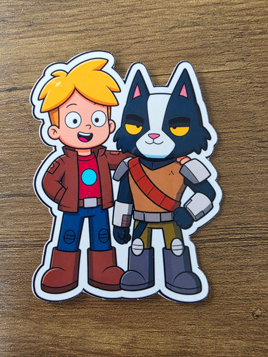 Final Space Inspired Gary & Avocato Glossy Vinyl Die Cut Sticker | 2 Sizes Available