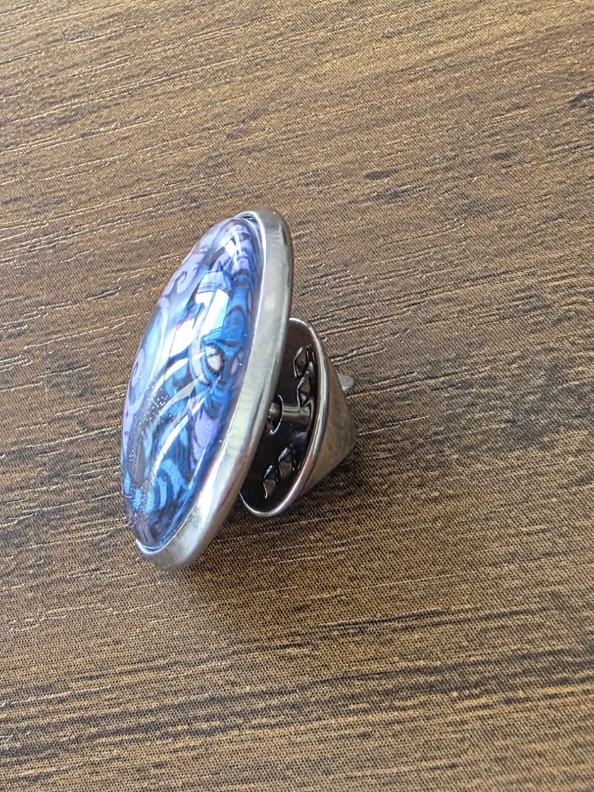 Alice in Wonderland Inspired Hellverse Cheshire Cat 20mm Stainless Steel Glass Cabochon Pin