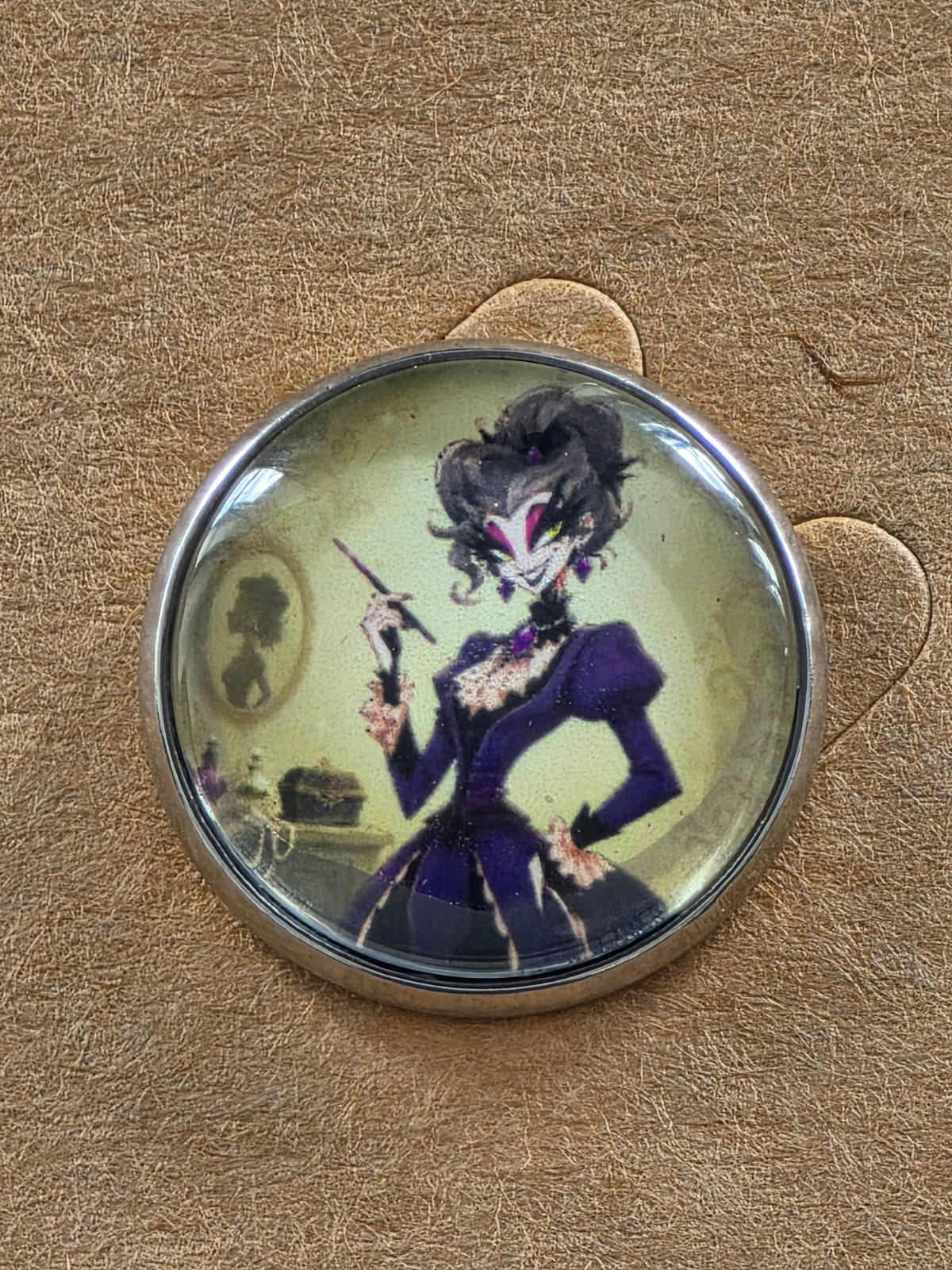 Cinderella Inspired Hellverse Step Mother 20mm Stainless Steel Glass Cabochon Pin