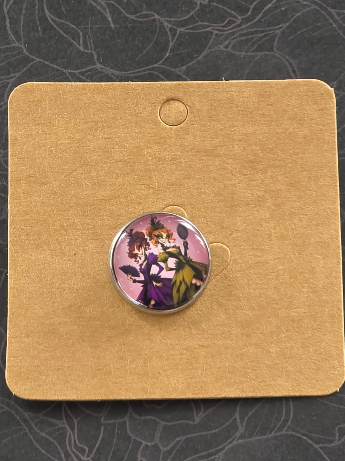 Cinderella Inspired Hellverse Step Sisters 20mm Stainless Steel Glass Cabochon Pin