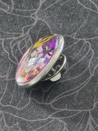 Cinderella Inspired Hellverse Step Sisters 20mm Stainless Steel Glass Cabochon Pin