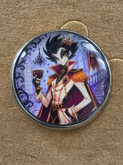 Cinderella Inspired Hellverse Prince 20mm Stainless Steel Glass Cabochon Pin