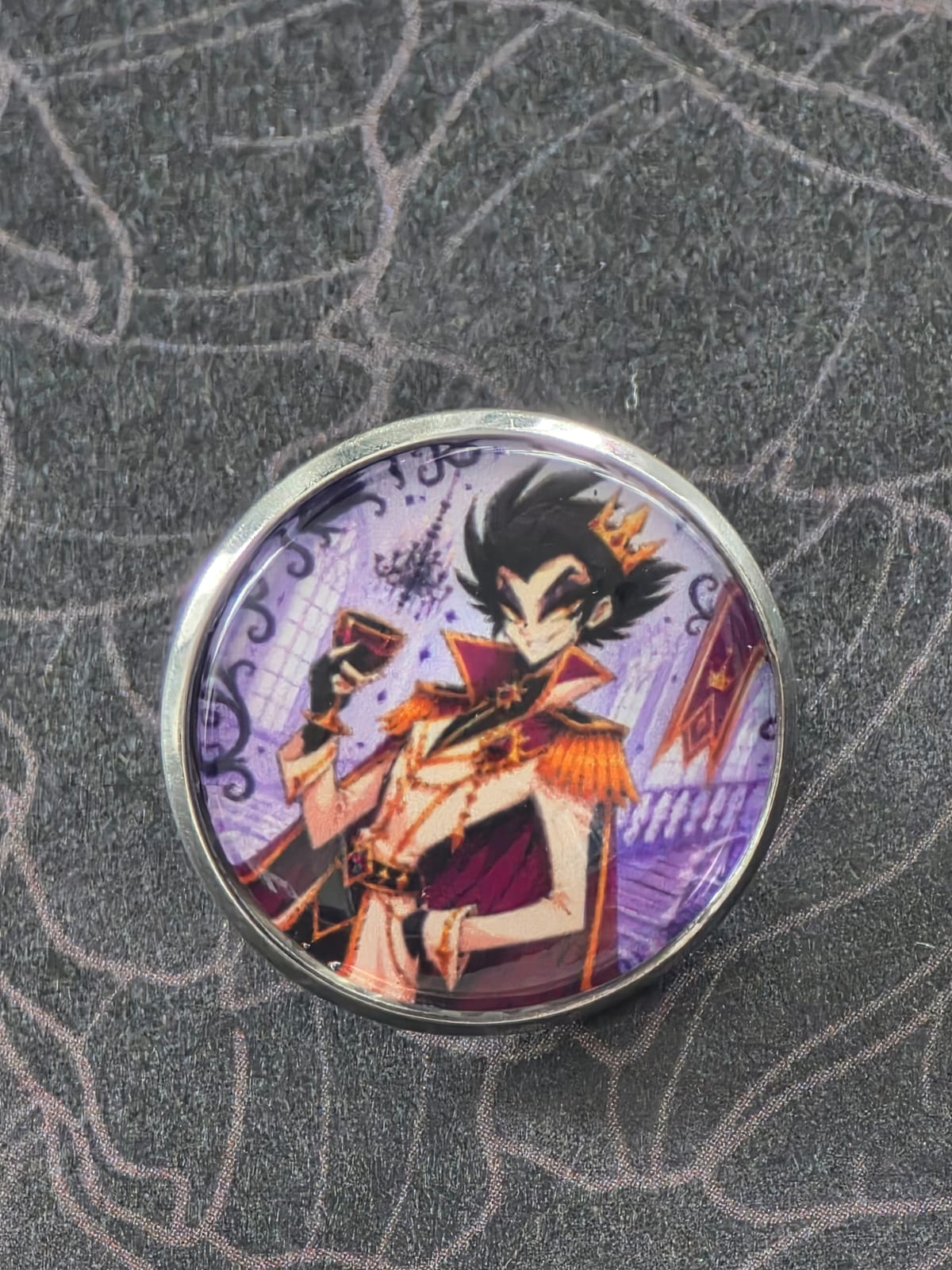 Cinderella Inspired Hellverse Prince 20mm Stainless Steel Glass Cabochon Pin