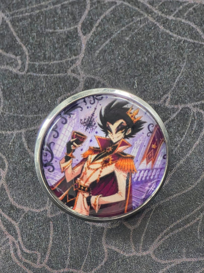Cinderella Inspired Hellverse Prince 20mm Stainless Steel Glass Cabochon Pin