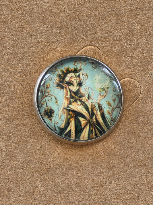 Cinderella Inspired Hellverse Mother Spirit 20mm Stainless Steel Glass Cabochon Pin