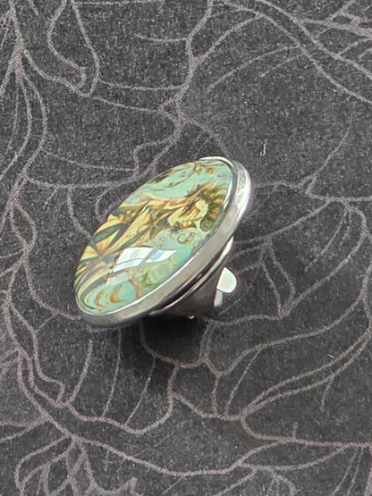 Cinderella Inspired Hellverse Mother Spirit 20mm Stainless Steel Glass Cabochon Pin
