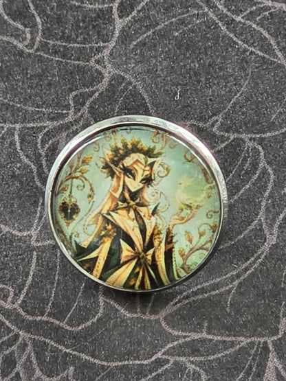 Cinderella Inspired Hellverse Mother Spirit 20mm Stainless Steel Glass Cabochon Pin