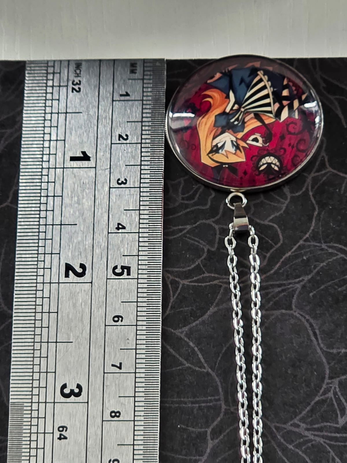 Alice in Wonderland Inspired Hellverse Alice 30mm Pendant Stainless Steel 20 Inch Necklace
