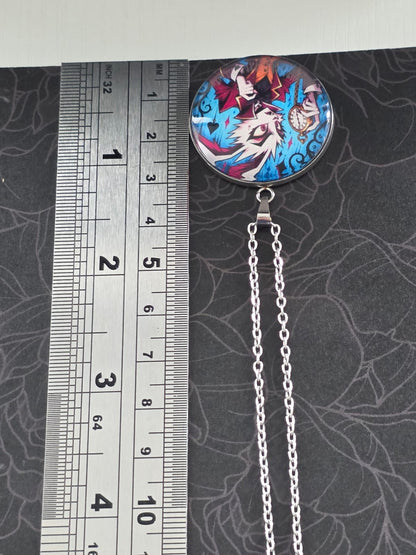 Alice in Wonderland Inspired Hellverse White Rabbit 30mm Pendant Stainless Steel 20 Inch Necklace