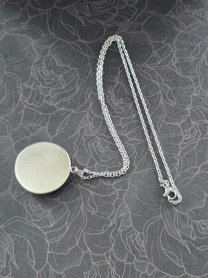 Alice in Wonderland Inspired Hellverse White Rabbit 30mm Pendant Stainless Steel 20 Inch Necklace