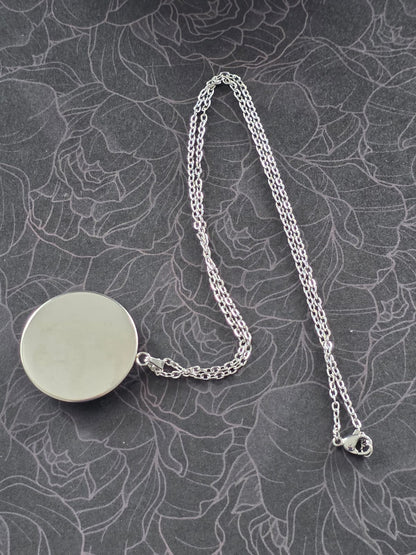 Alice in Wonderland Inspired Hellverse Caterpillar 30mm Pendant Stainless Steel 20 Inch Necklace
