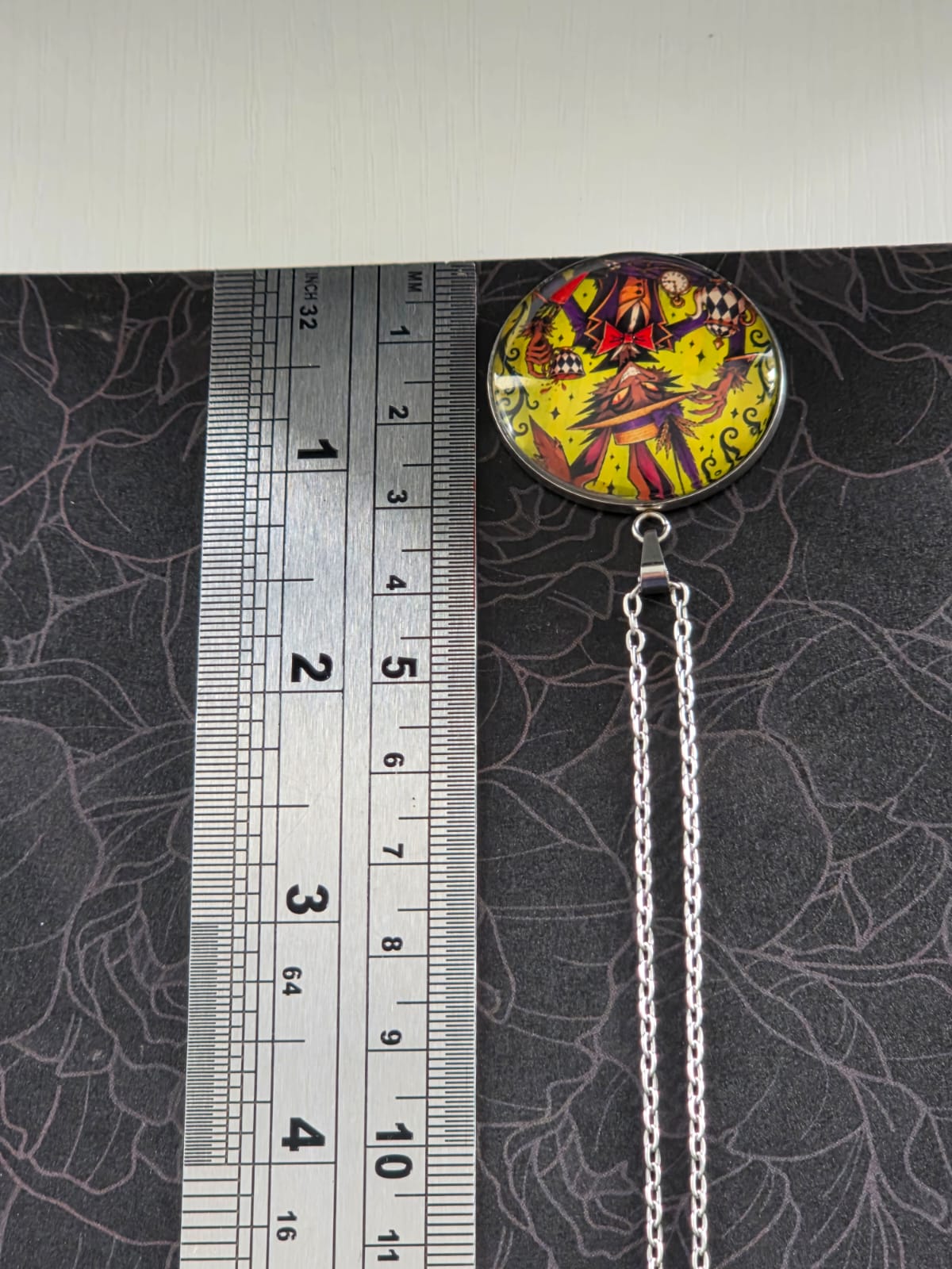 Alice in Wonderland Inspired Hellverse March Hare 30mm Pendant Stainless Steel 20 Inch Necklace