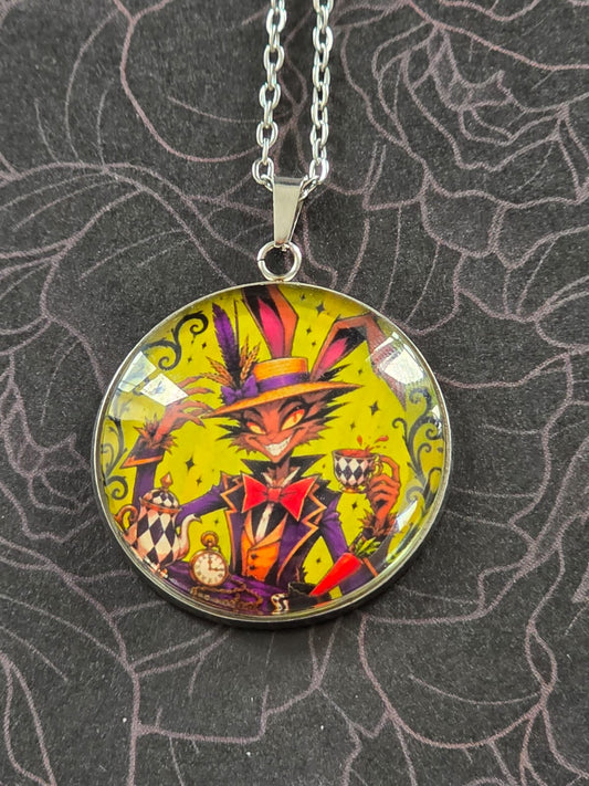 Alice in Wonderland Inspired Hellverse March Hare 30mm Pendant Stainless Steel 20 Inch Necklace