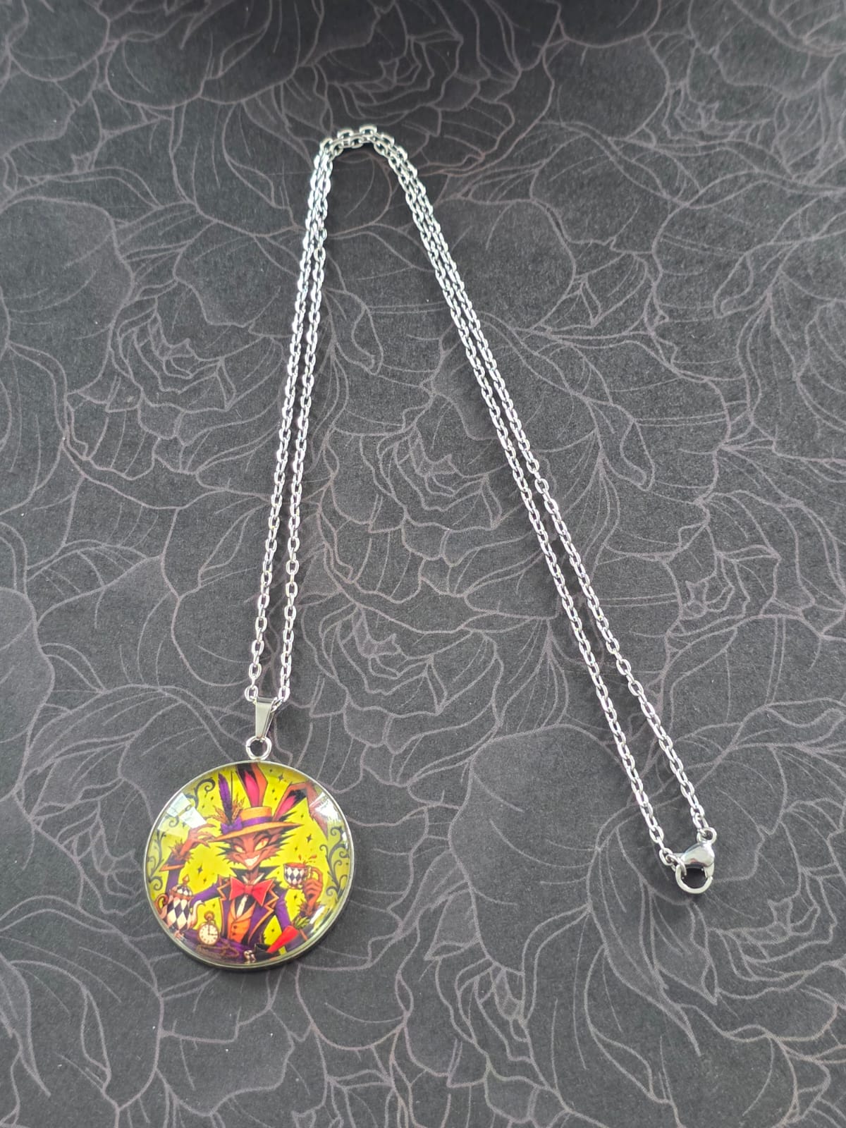 Alice in Wonderland Inspired Hellverse March Hare 30mm Pendant Stainless Steel 20 Inch Necklace