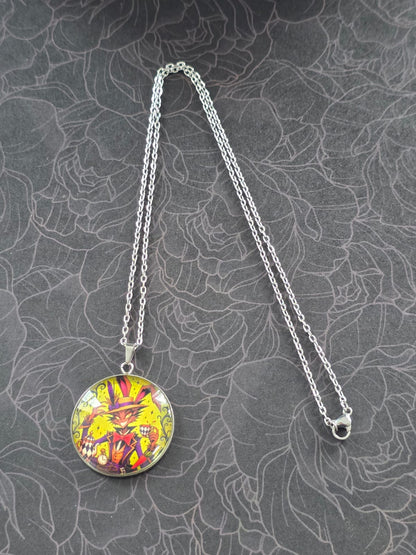 Alice in Wonderland Inspired Hellverse March Hare 30mm Pendant Stainless Steel 20 Inch Necklace