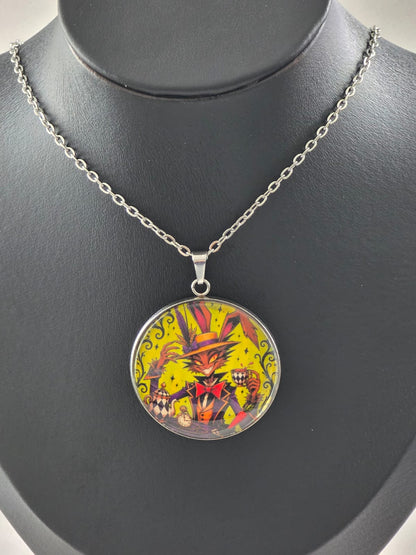 Alice in Wonderland Inspired Hellverse March Hare 30mm Pendant Stainless Steel 20 Inch Necklace