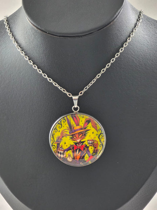 Alice in Wonderland Inspired Hellverse March Hare 30mm Pendant Stainless Steel 20 Inch Necklace