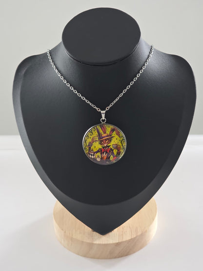 Alice in Wonderland Inspired Hellverse March Hare 30mm Pendant Stainless Steel 20 Inch Necklace
