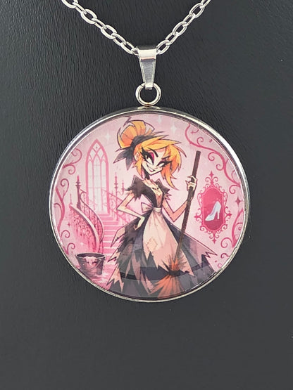 Cinderella Inspired Hellverse Cinderella in Rags 30mm Pendant Stainless Steel 20 Inch Necklace