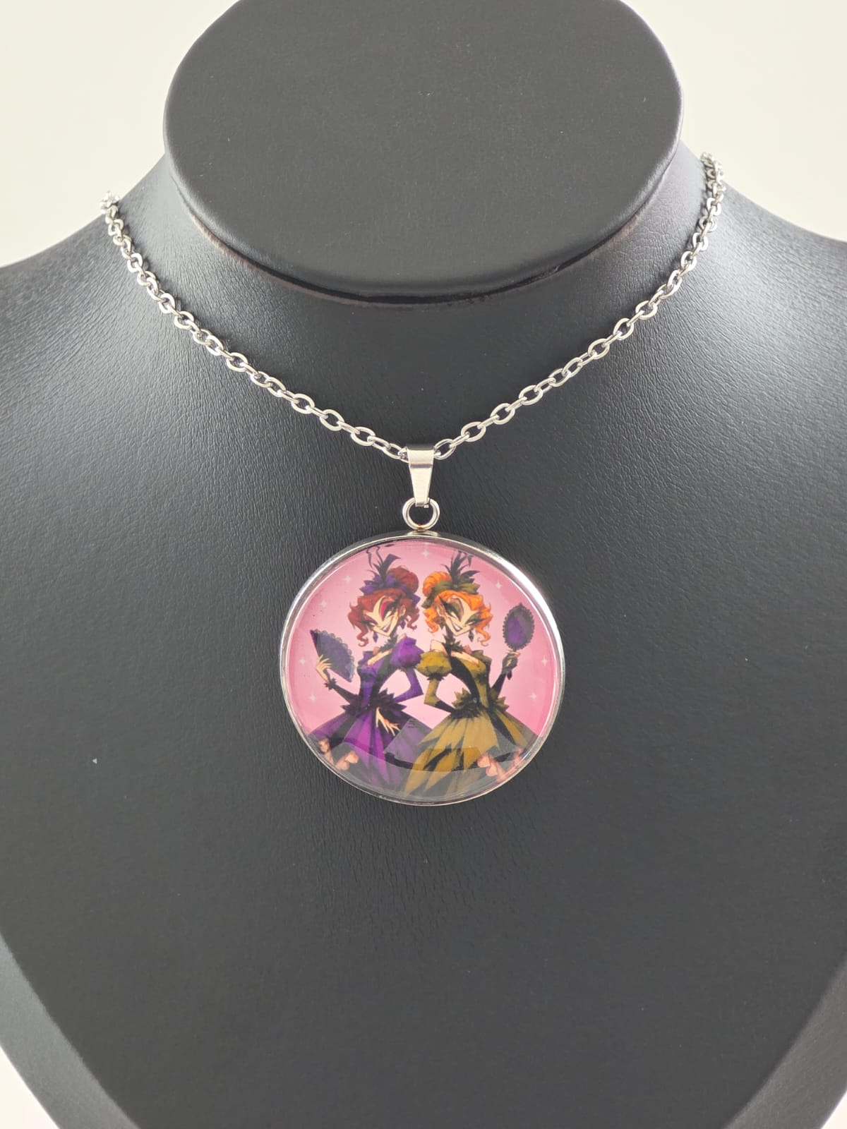 Cinderella Inspired Hellverse Step Sisters 30mm Pendant Stainless Steel 20 Inch Necklace