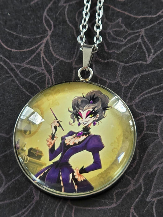 Cinderella Inspired Hellverse Step Mother 30mm Pendant Stainless Steel 20 Inch Necklace