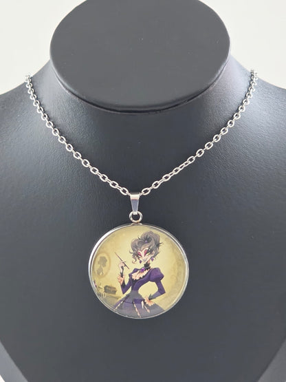 Cinderella Inspired Hellverse Step Mother 30mm Pendant Stainless Steel 20 Inch Necklace