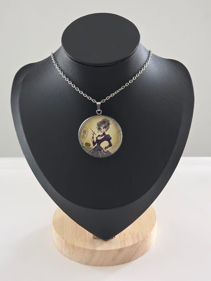 Cinderella Inspired Hellverse Step Mother 30mm Pendant Stainless Steel 20 Inch Necklace