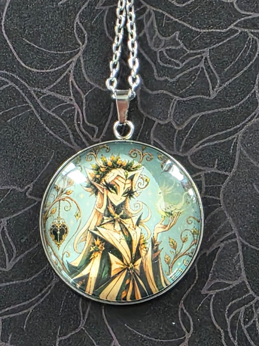 Cinderella Inspired Hellverse Mother Spirit 30mm Pendant Stainless Steel 20 Inch Necklace
