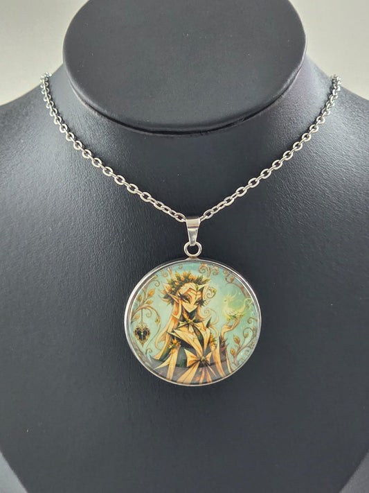 Cinderella Inspired Hellverse Mother Spirit 30mm Pendant Stainless Steel 20 Inch Necklace