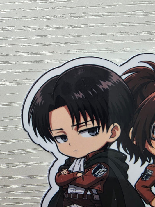 Attack on Titan Inspired Levi & Zoe Hange Glossy Vinyl Die Cut Sticker | 2 Sizes Available