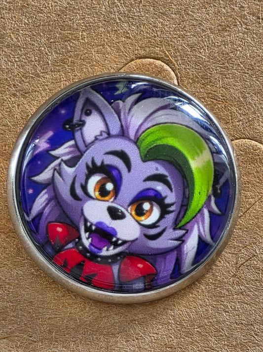 Five Nights at Freddy's: Security Breach Inspired Roxanne Wolf 20mm Stainless Steel Glass Cabochon Pin