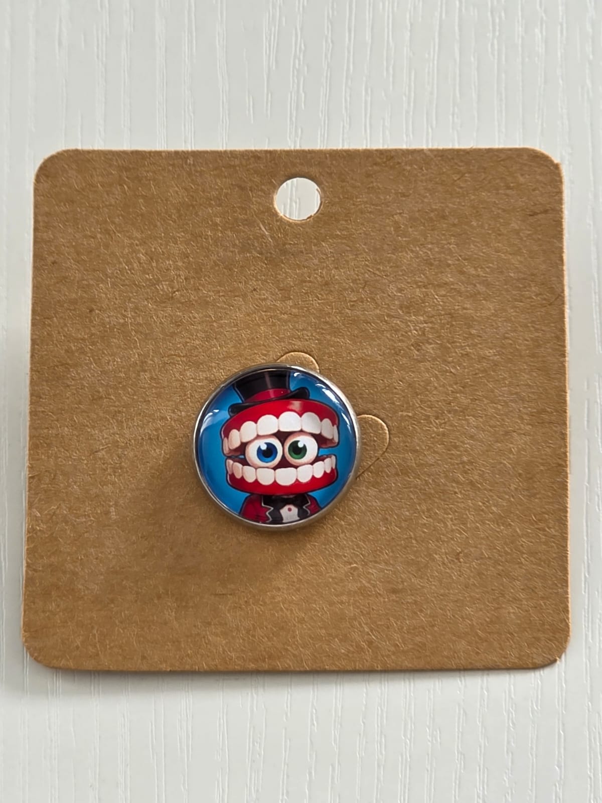The Amazing Digital Circus Inspired Caine 20mm Stainless Steel Glass Cabochon Pin