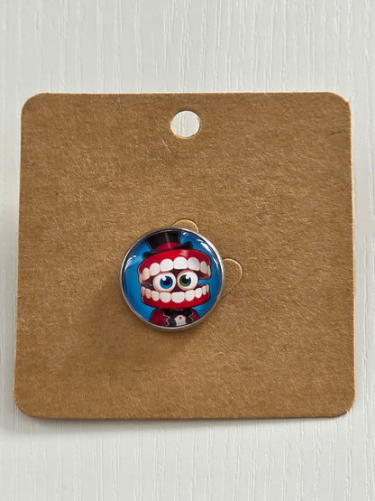 The Amazing Digital Circus Inspired Caine 20mm Stainless Steel Glass Cabochon Pin